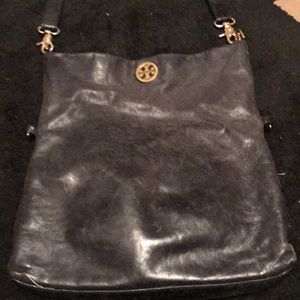 Tory Burch black cross body. Can be folded in half